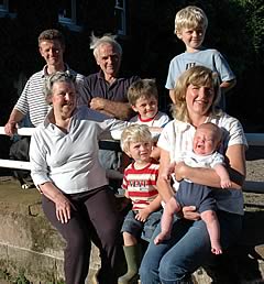 Jonathan Wales with his parents Thomas and Joan and Janet with baby Harry, Joe, centre front, Thomas, standing right, and the boys' cousin Oliver Burbury.