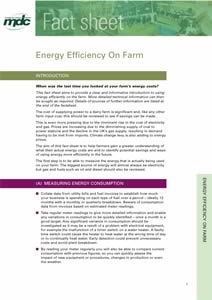 Energy Efficiency On Farm Factsheet