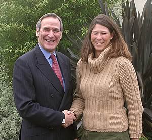 Haymarket Land Events' Dominique Loral welcomes Geoff Burgess to the Smithfield 2006 team