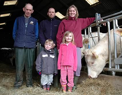 The Bell family: Tom, Ian and Sophie, with Tom and Rachel.