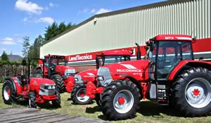 A line-up of McCormick tractors at LandTecnics’ Nettlesham premises. 