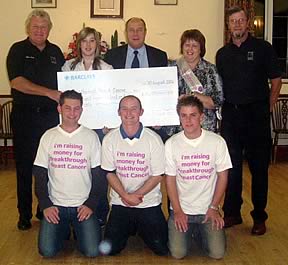 Pictured at the Winksley Cum Grantley YFC cheque presentation evening are, back row from left - Brian Smith, of Black Sheep Brewery, Rebecca Bowes, Alan and Gillian Bowes, owners of Ripon Agricultural Supplies, and Black Sheep’s Paul Theakston. Front row - Ryan Atkinson, club chairman, Richard Stockil, vice-chairman, and Matthew Nelson, secretary.  