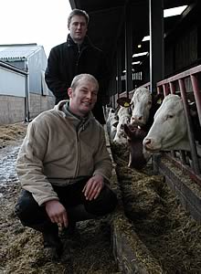 Chris Johnston (wearing the black jacket) and Gary Simpson