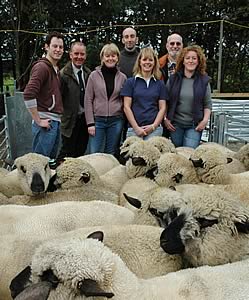 Members of the Hampshire Down Sheep Breeders' Association north east club: Matt Baker, Martyn and Glynis Harris, Nigel Hunt, Janice and Mike Baker and Helen Cooper.  
