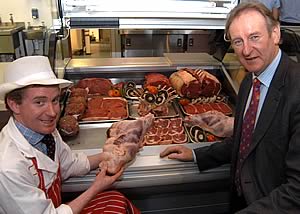 York butcher Matthew Kneafsey with Sir Don Curry