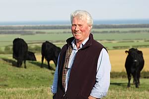 Stuart Hyslop with his Angus cross cattle