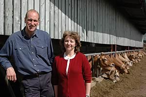 Ian and Sally Macalpine and their Jersey cows