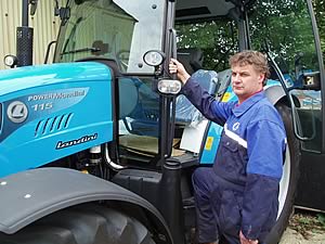 Alan Brewster with the Landini PowerMondial tractor