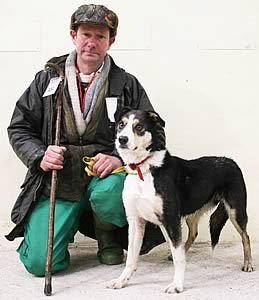 Colin Pickford and Rainow Bet, second highest priced dog at Skipton.