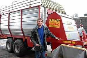 Richard Park with the forage wagon