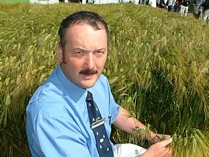 Iain Hamilton with barley