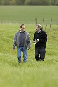 Caption Peter Schofield, UK Sales Manager of Hunters of Chester and Richard Laley who farms on the North York Moors near Scarborough.