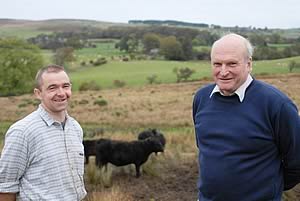 John Carr-Ellison with herdsman Mark Brown