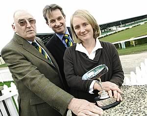 Mrs Jane Gray with the Tye Trophy