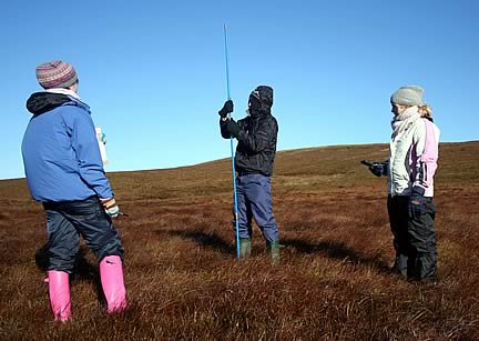 Measuring peat depth in the North Pennines