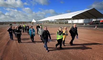 Guild of Agricultural Journalists visit the new Balmoral Park at the Maze, currently being prepared for this year's Balmoral Show which takes place on May 15-17. Guild members tour the new site for Balmoral Show. Picture: Cliff Donaldson
