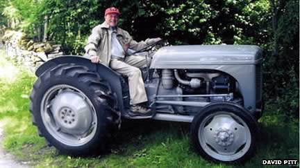 Bob Dickman's tractor is a reconditioned 1954 Grey Ferguson model