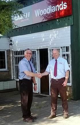 Peter Smith (left) of Woodlands Brigstock Ltd with Tony Fincham of Collings Brothers of Abbotsley Ltd
