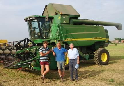 Three generations of the Mayhew family who farms at Woolverstone in Suffolk include (left to right) Jimmy, Geoffrey and Jamie