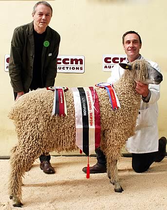 Ernie Sherwin with his 2013 Skipton Wensleydale supreme champion