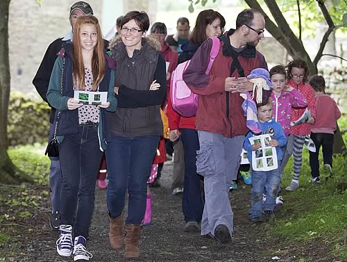 Group enjoying Bowlees Visitor Centre