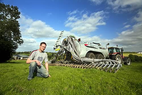 George Mitchell with his special design slurry tanker