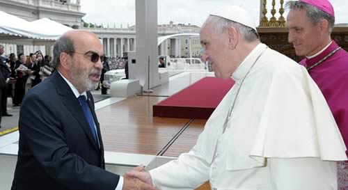 The Director General of FAO José Graziano da Silva and Pope Francis