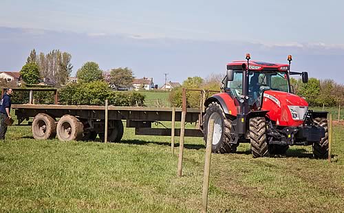 Competitors in the tractor handling competition at the Eskdale District YFC rally had to steer a McCormick tractor and long bale trailer through a tight course.