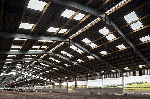 New building at Witcombe Farm, Martock showing the Farmlite GRP Rooflights