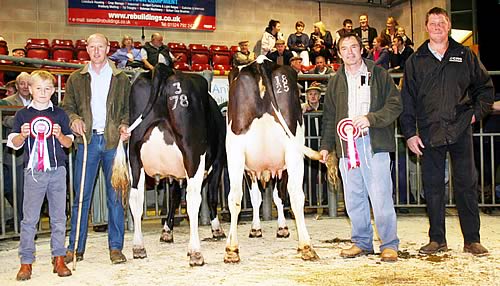 The Craven Dairy Auction main August show principles are pictured in the Skipton ring. From left are 11-year-old son John Simpson, his uncle and show champion Robert Swires, reserve champion Brian Moorhouse and judge Angus Dean.