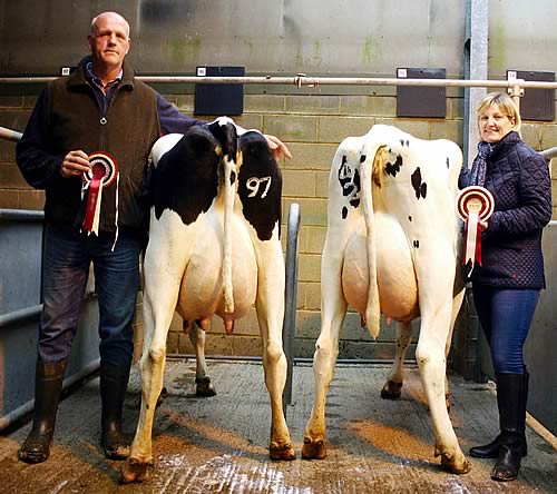 Mark and Karen Calvert with their two Craven Dairy Auction principals.