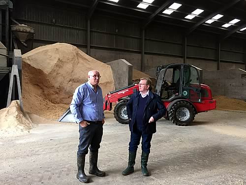 Scottish Secretary of State David Mundell on farm with dairy producer David Kincaid