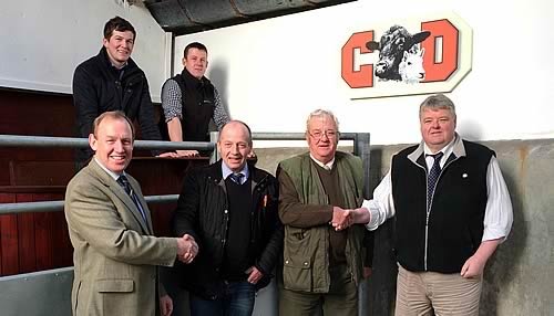 Back Row l/r Ben Radley (Trainee Auctioneer), Matthew Thomson (Trainee Auctioneer) Front Row l/r Stuart Thomson (Director), Alistair Watret (Field Officer), Stewart Wilson (Auctioneer/Field Officer), Harry Begg (Head Auctioneer)