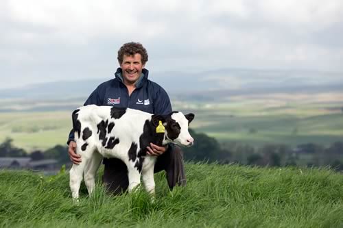 Johnathan Caygill, U.K.trial unit customer featured with his live Sexcel calf